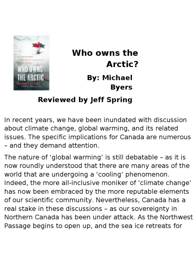 Who owns the arctic book review - scribd | Arctic | Canada