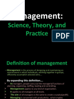 Management:: Science, Theory, and Practice