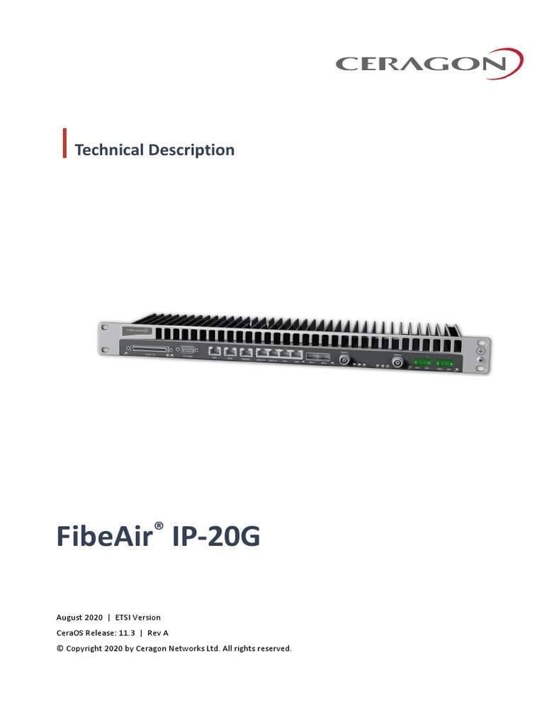 Ceragon FibeAir IP-20G Technical Description 11.3 ETSI Rev A | PDF