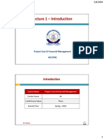 Lecture 1 - Introduction: Project Cost & Financial Management Ms (PM)