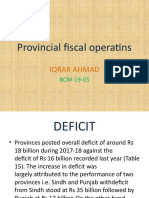 Provincial Fiscal Operatins: Iqrar Ahmad