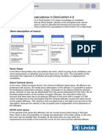 Theory Manual For Calculations in Dimcomfort 4.0: Short Description of Menus