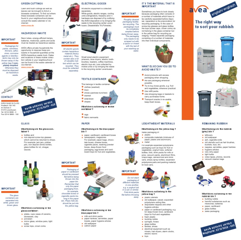 The Right Way To Sort Your Rubbish | PDF | Recycling | Plastic