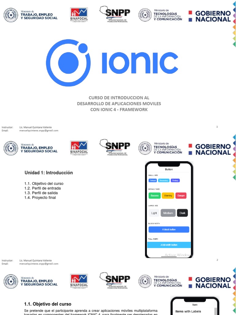 Introducción - IONIC PDF | PDF | Aplicación movil | Edad de información