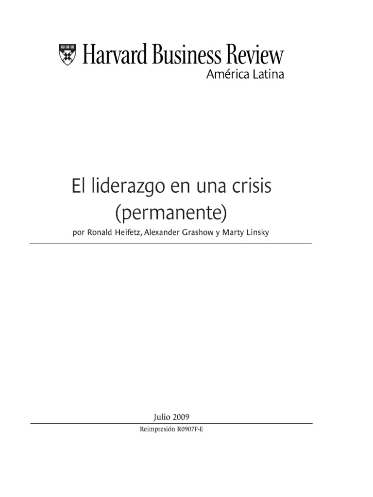 El Liderazgo en Una Crisis PDF | PDF