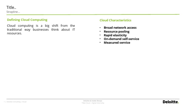 Cloud Computing Overview by Deloitte | PDF