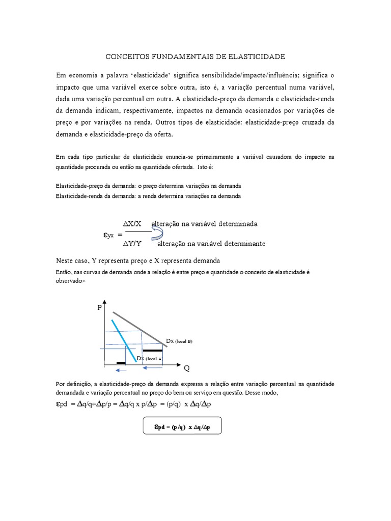 Elasticidade em Economia: Conceitos e Cálculos | PDF | Demanda ...