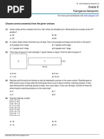 Grade 6 Kangaroo-Benjamin: Choose Correct Answer(s) From The Given Choices