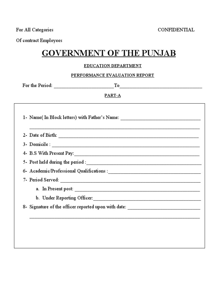 government of punjab education department performance evaluation report