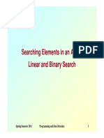 Searching Elements in An Array: Linear and Binary Search: Spring Semester 2011 Programming and Data Structure 1