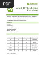 3.5inch TFT Touch Shield User Manual: Symbol Arduino PIN Stm32 Pin Description