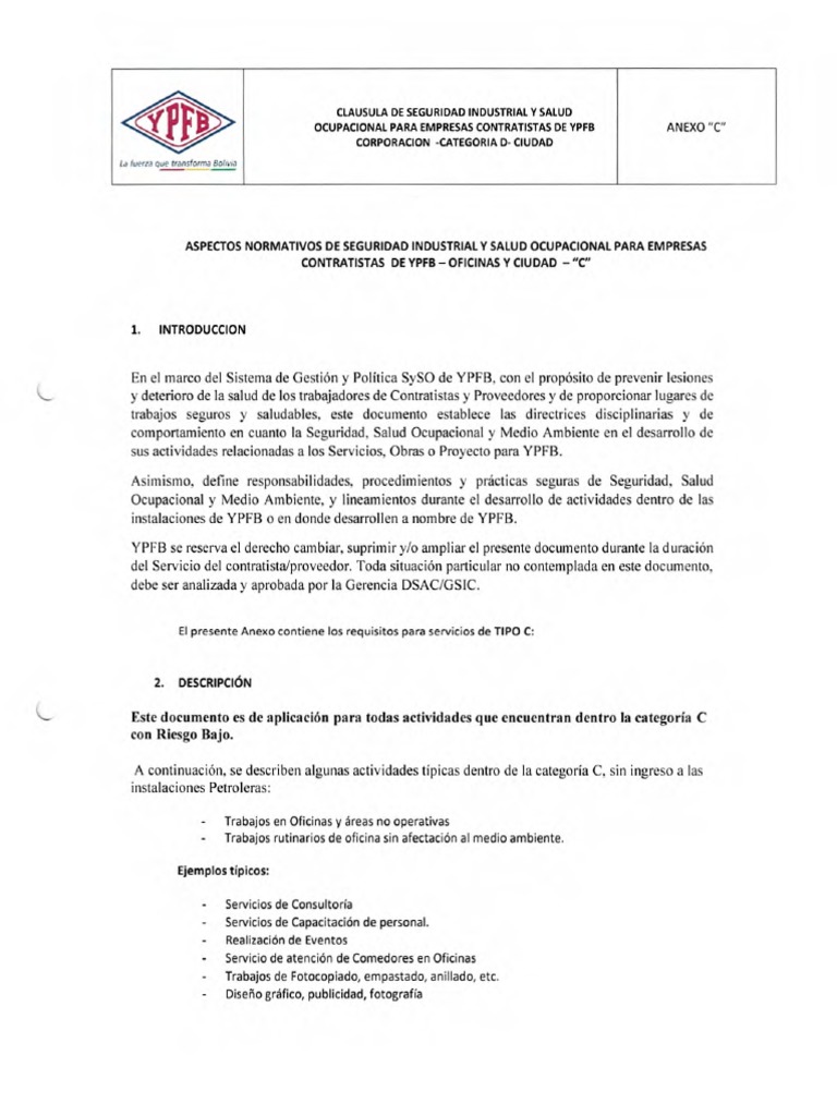 Anexo Procedimiento Plan De Seguridad Ypfb