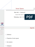 Vector Spaces: Math 240 - Calculus III