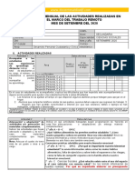 Informe de Trabajo Remoto de Secundaria Del Mes de Setiembre