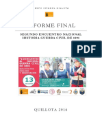 Informe Segundo Encuentro Nacional Historia Guerra Civil de 1891 - Quillota 2016