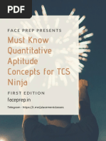 Must Know Quantitative Aptitude Concepts For TCS Ninja: Faceprep - in