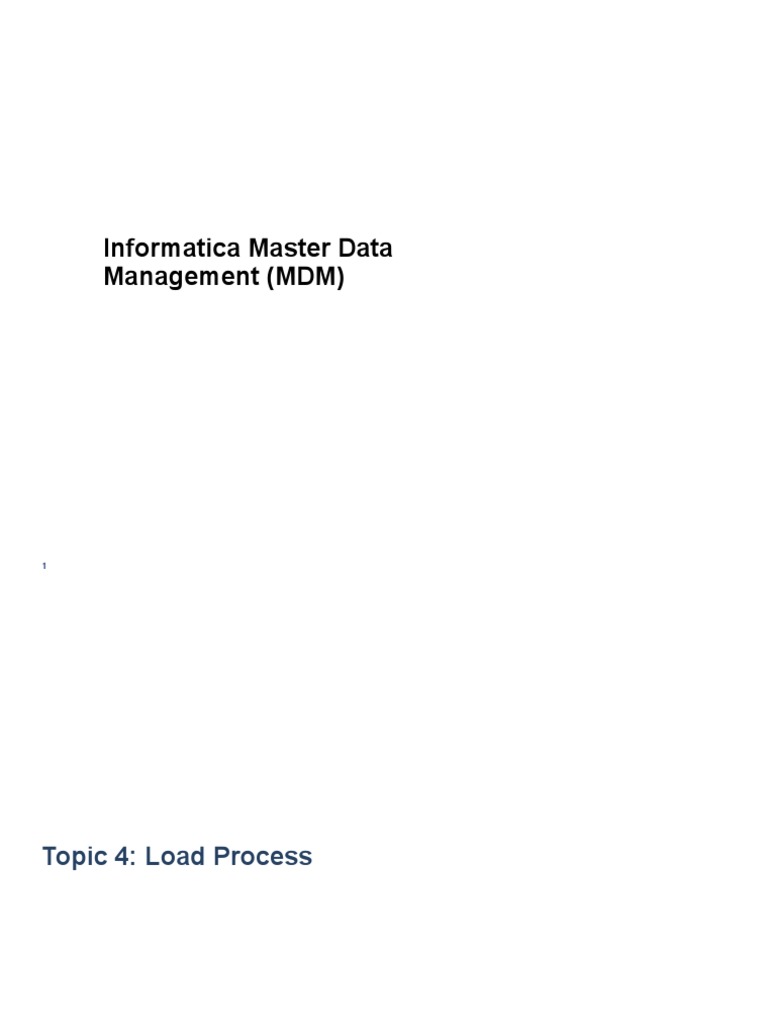 Informatica MDM Load Process | PDF | Computer Science | Data