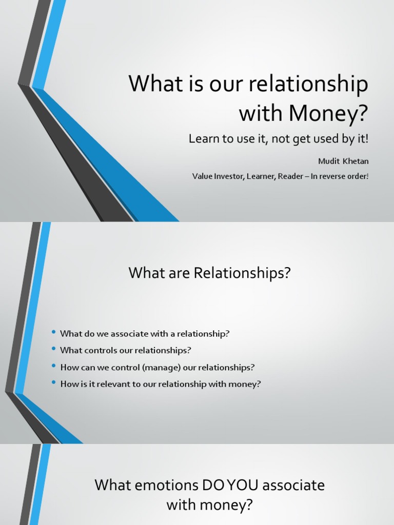 What Is Our Relationship With Money PDF Money
