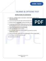 Writing: Blanks & Options Test: Instructions To Candidates