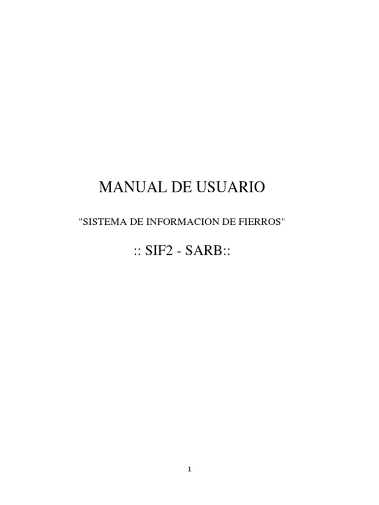 Manual de Usuario SIF2: Acceso y Funciones | PDF | Ventana (informática ...