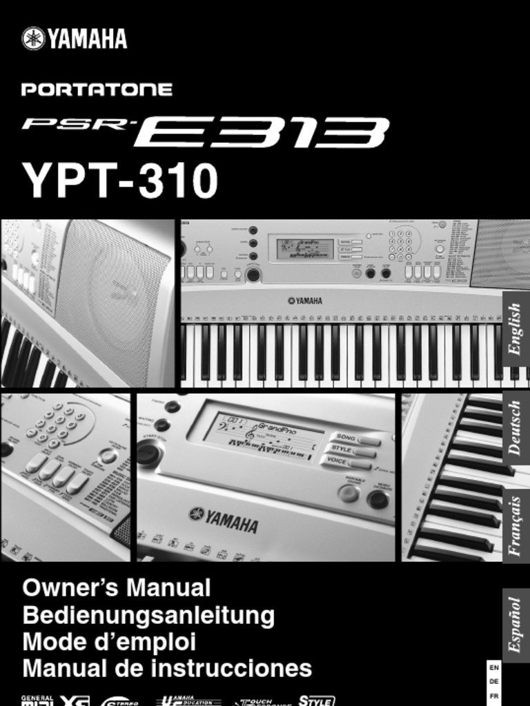 Manual Yamaha PSR E313 | Chord (Music) | Electronics