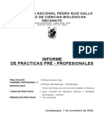 Informe Practicas Pre Profesionales en Planta de Cerveza Industrial