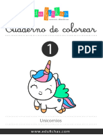 Unicornios Colorear PDF