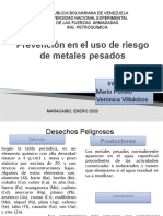 Prevención en El Uso de Riesgo Metales Pesados