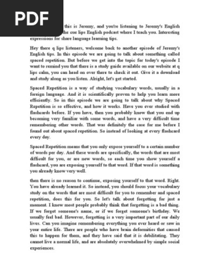 English study tip!! - Spaced repetition [Jeremy's English Tips #7]