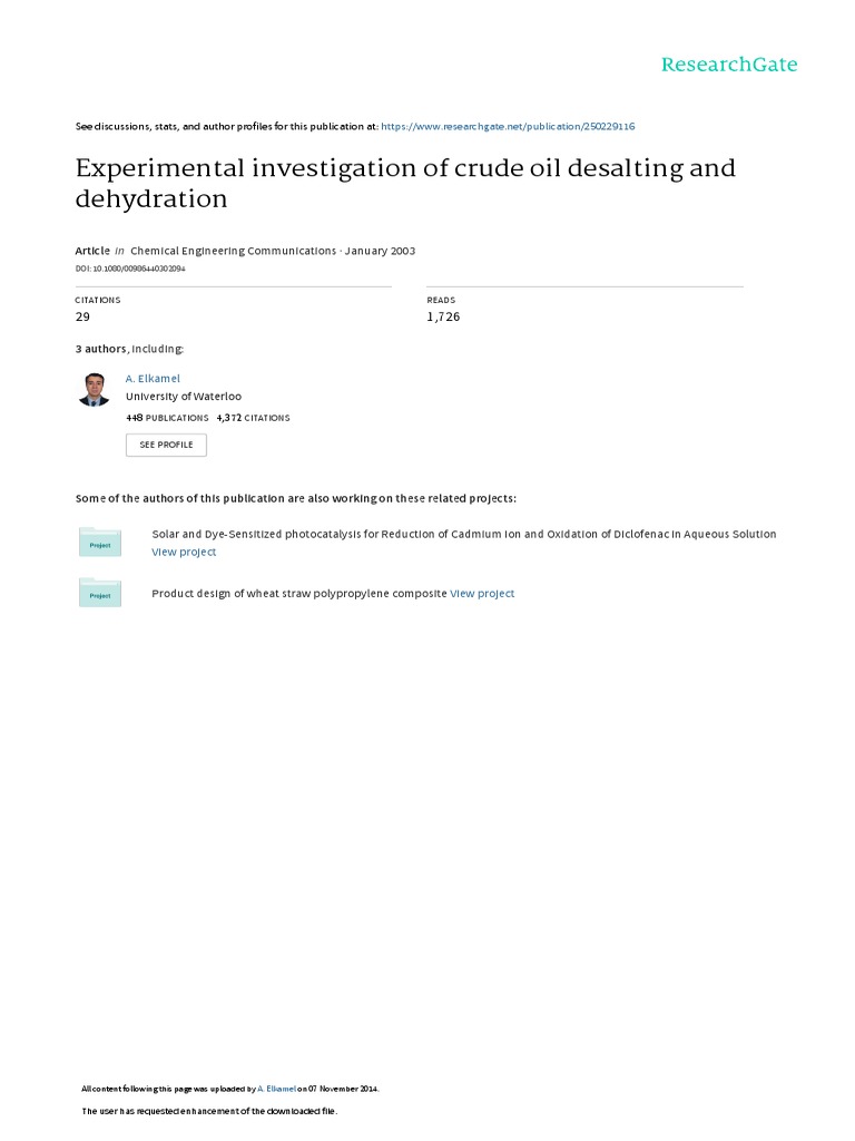 Experimental - Investigation - of - Crude Oil Desalting | PDF ...