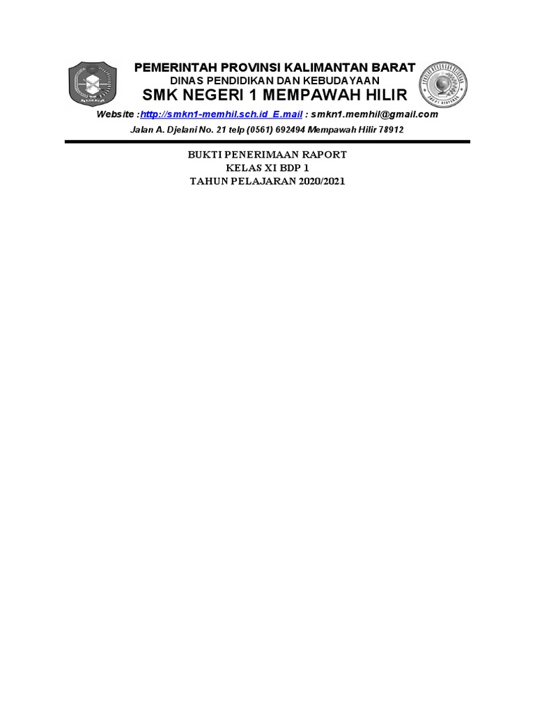 Bukti Penerimaan Rapor | PDF