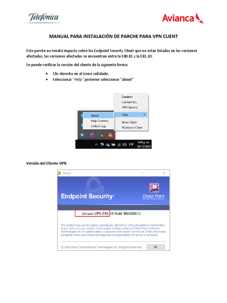 Instalación de Parche para VPN Client | PDF
