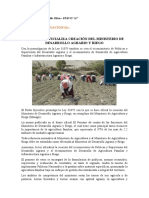 Creación Ministerio Desarrollo Agrario Perú