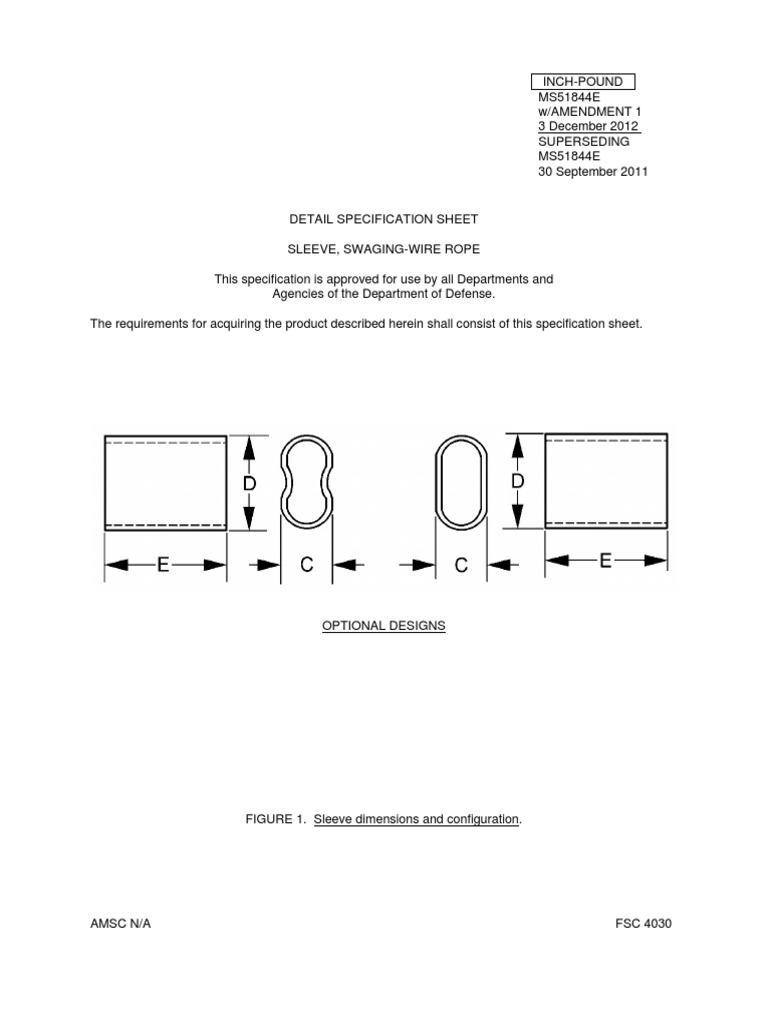 MS51844 - SLEEVE, SWAGING-WIRE ROPE - With Amendment 1 - 3 December ...