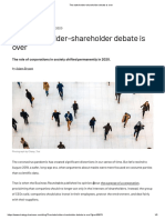 The Stakeholder-Shareholder Debate Is Over