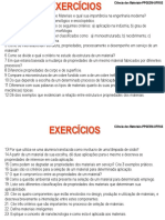 Ciência dos Materiais-Exercícios