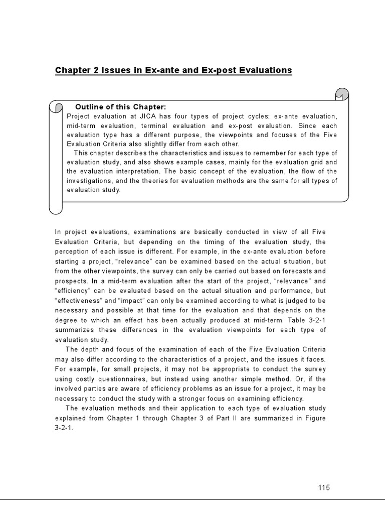 Ex-Ante Evaluation in Project Planning | PDF | Evaluation | Teachers