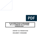 Rapport de Presentation Et Reglement D Urbanisme Du Pdu Kaff