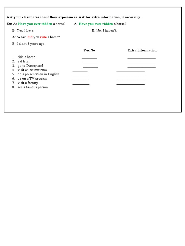 Classmate Experience Questionnaire | PDF