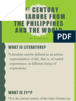 21 Century Literarure From The Philippines and The World: Ms. Joanne Cruz