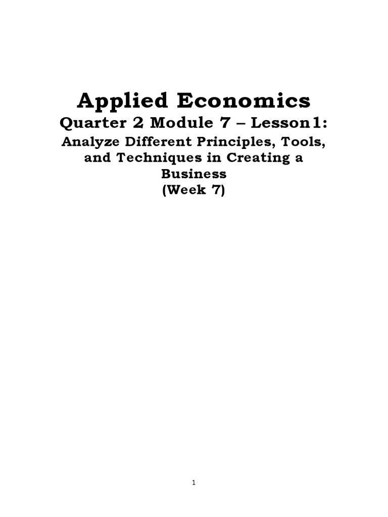 Principles for Business Creation Q2 Module 7 | PDF | Profit (Economics ...