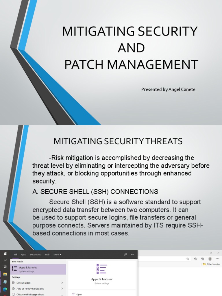 Security Threat Mitigation & Patch Management | PDF