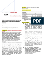 Abstract:: Compliance XXXXXXX For Febrile Neutropenia XXXXX Filipino Patients XXXXXX