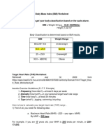 BMI and THR Worksheets