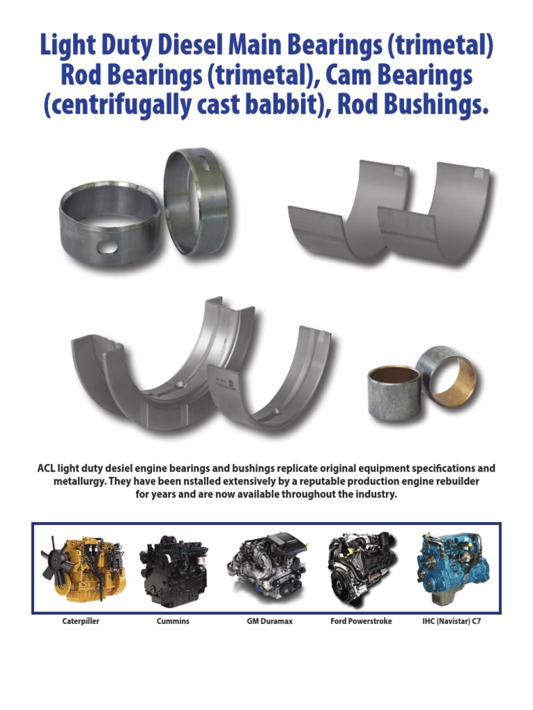 Light Duty Diesel Main Bearings (Trimetal) Rod Bearings (Trimetal), Cam