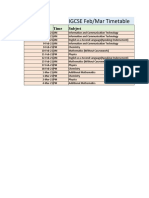 IGCSE Feb/Mar 2021 Timetable