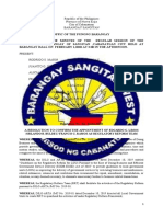 Sangitan Barangay Resolution Appoints Regulatory Reform Team