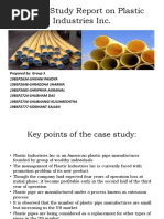 A Case Study Report On Plastic Industries Inc