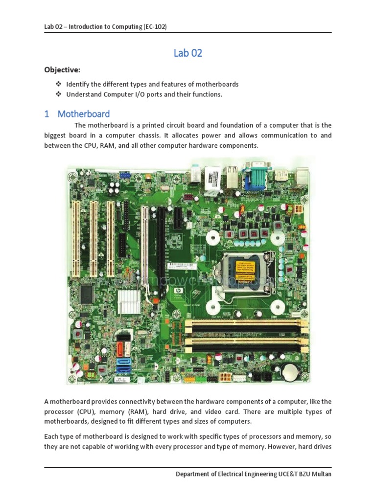 An InDepth Look at Motherboard Components and Their Functions PDF