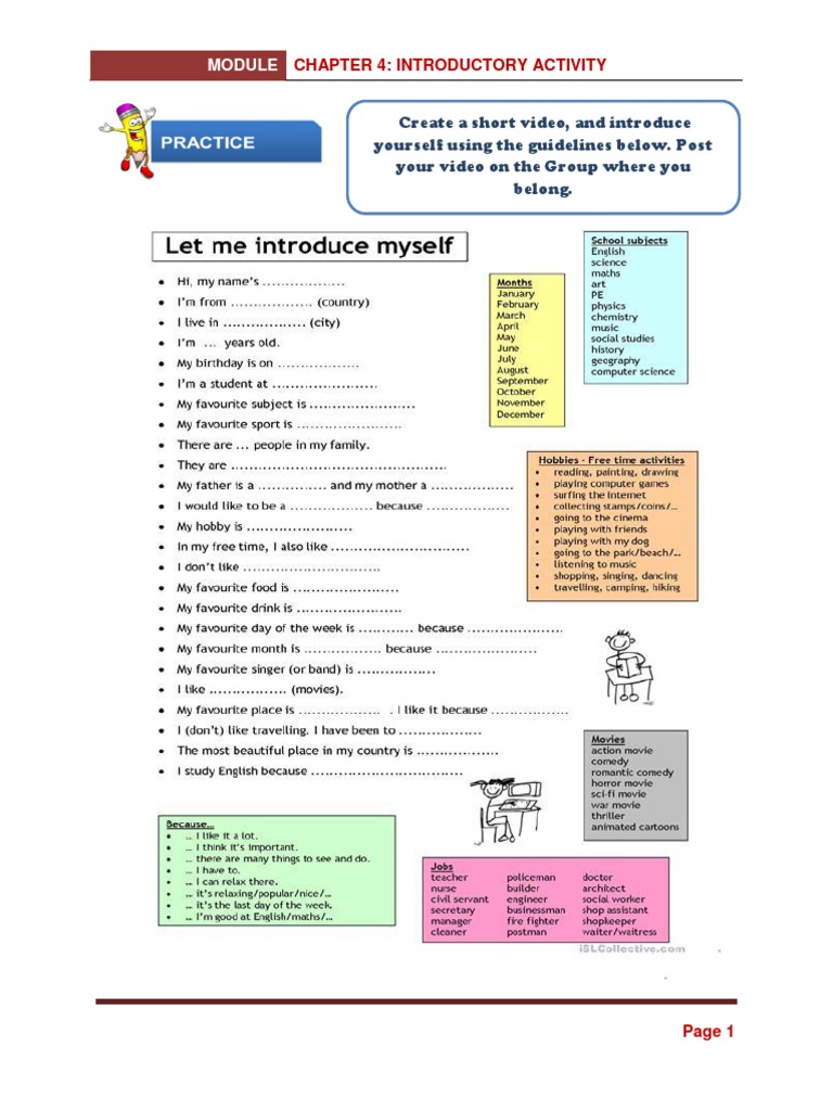 Intro Video Guidelines Module 4 | PDF | Self-Improvement